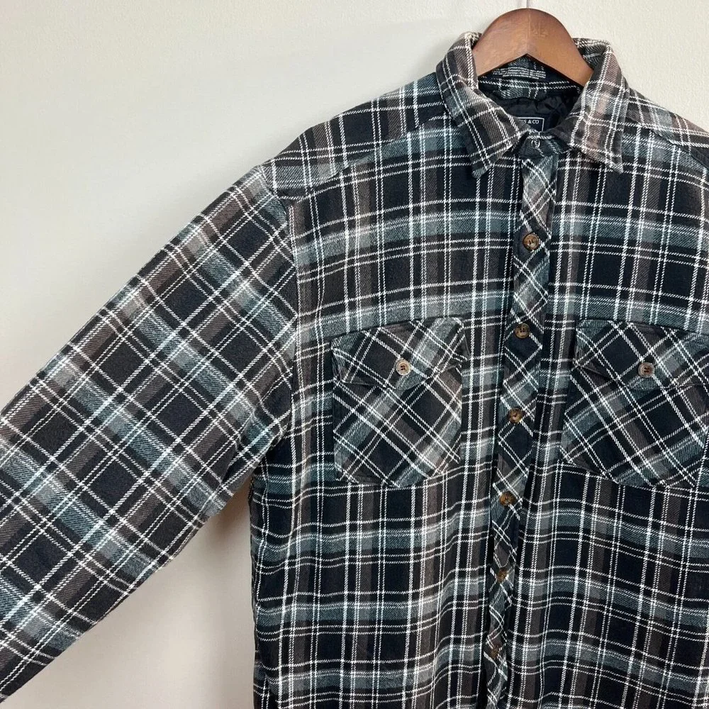 Levi's Levi‎ Strauss Flannel Shacket M Mens Plaid Lined Shirt Jacket Button Up